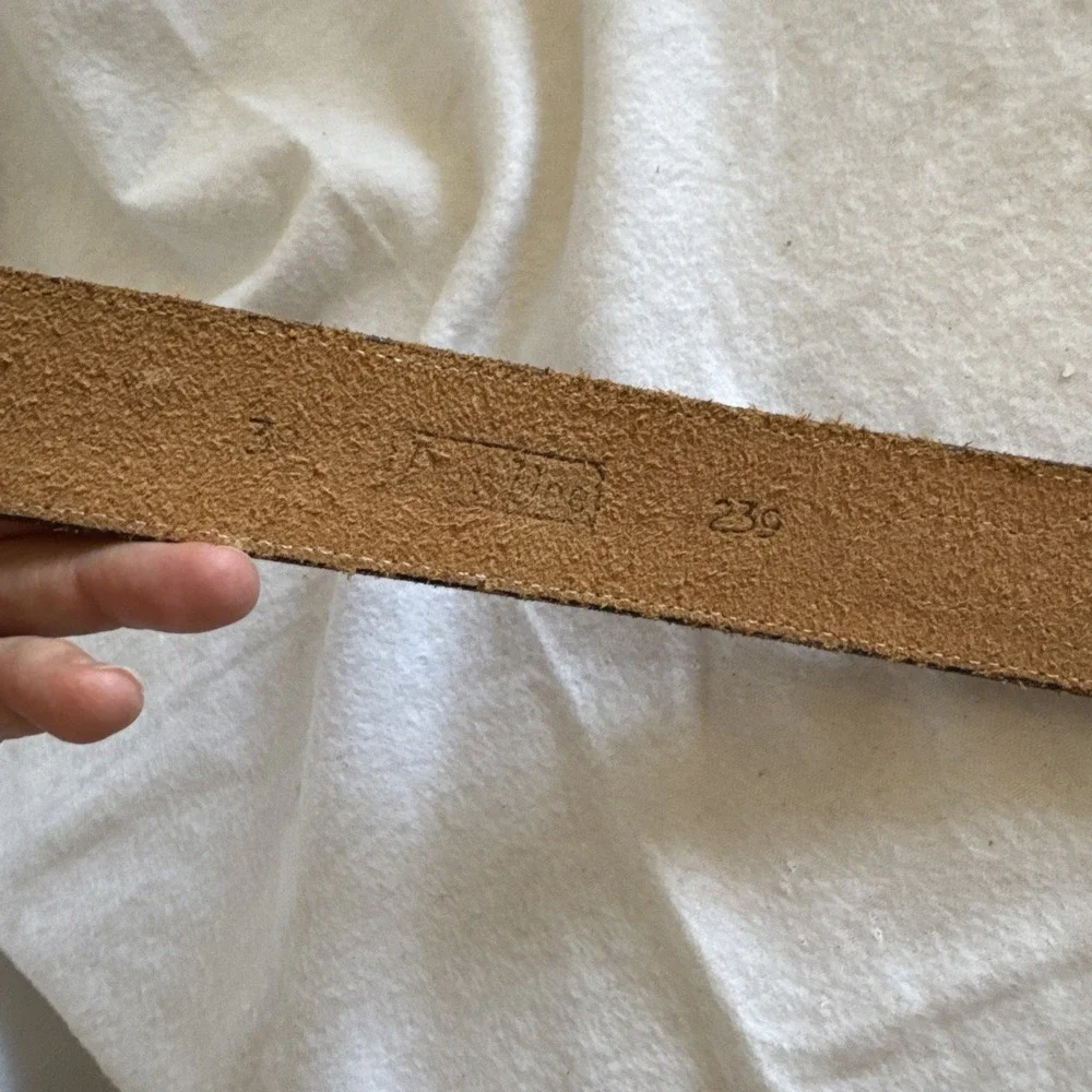 Vintage Belt Dun Dee Sz 38 Leather Brown Classic Western 1 3/8